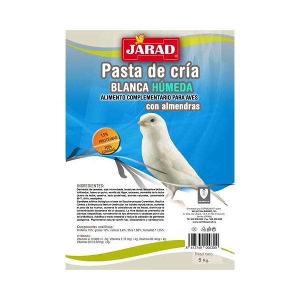 Pasta Cría Blanca Húmeda Jarad 500gr