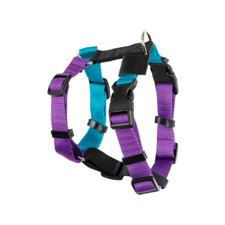 Arnés Nylon Color Block T 25 Negro/Turquesa&Morado