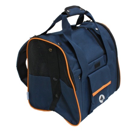 Bolso/ Mochila transportin automóvil  Scarlett Azul/Naranja 38x26x31ccm