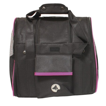 Bolso transportin automóvil  Scarlett Negro/Rosa 38x26x31ccm