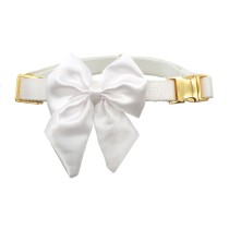 Collar Ceremonia con Lazo Blanco T-M  32-50cm