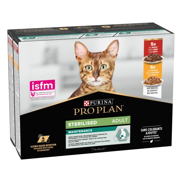 Pro Plan Gato Sterilised Buey-Pollo 10x85gr