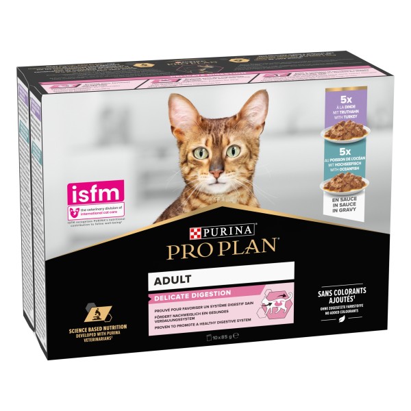 Pro Plan Gato Adulto Digestión Pavo-Pescado 10x85gr