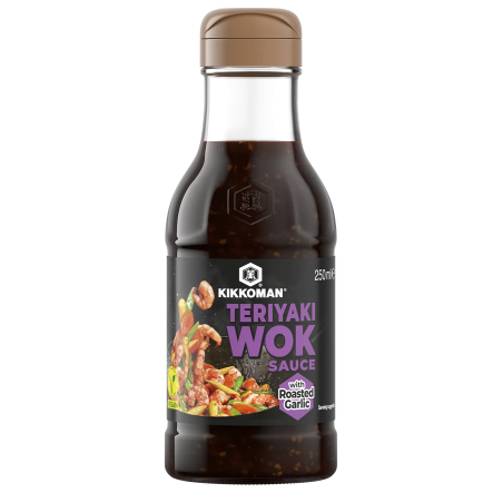 Salsa Kikkoman Teriyaki Wok con Ajo 250ml